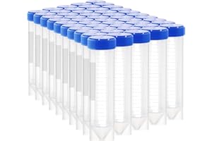 Aeseusia 50ml Plastic Centrifuge Tubes with Screw Cap, 50 PCS 50ml Self-Standing Plastic Test Tube Conical Tubes with Cap