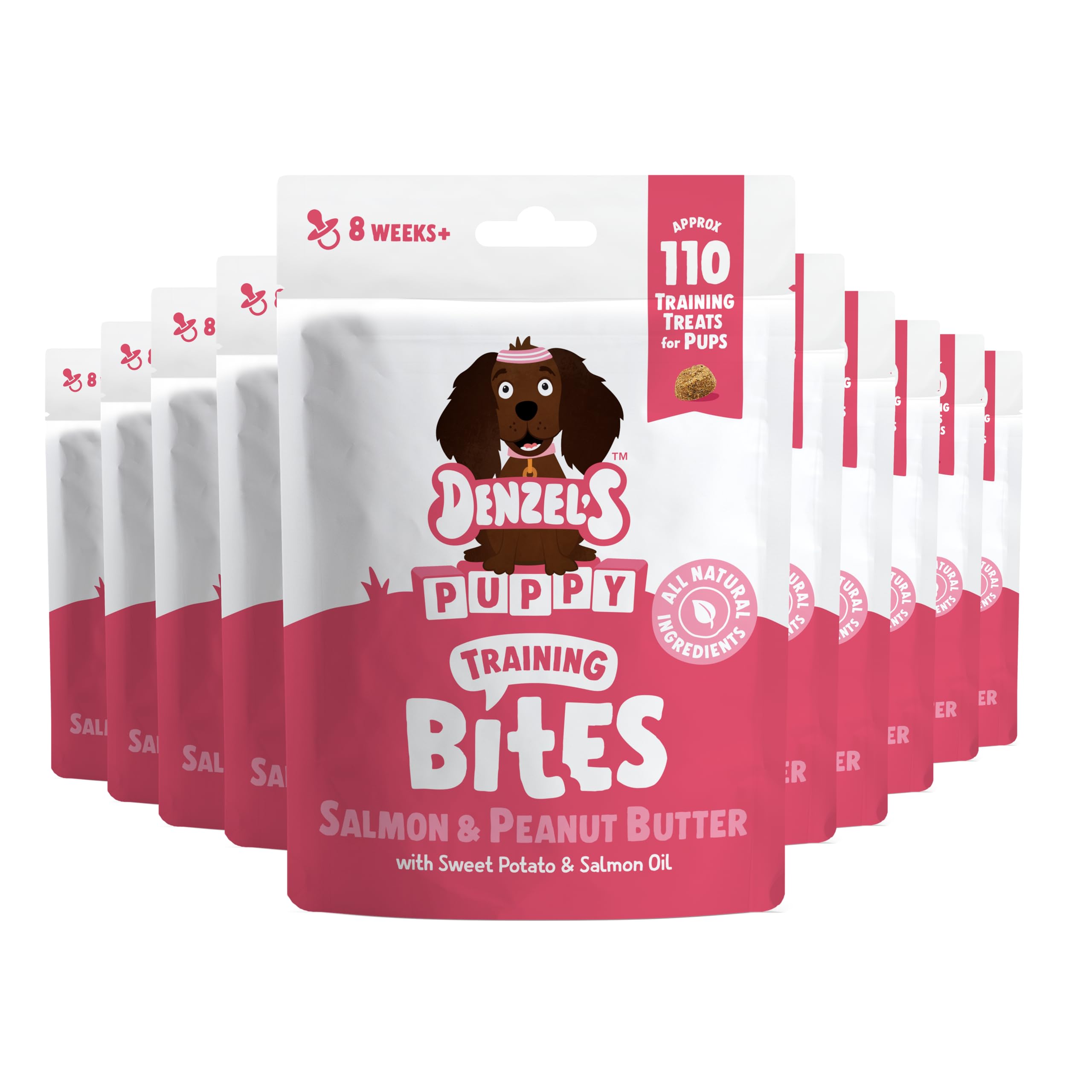 Denzel's All Natural Puppy Treats - Training Bites - Salmon & Peanut Butter (10 x 100g)