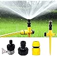 Bonseor 360° Rotation Auto Irrigation System Garden Lawn Sprinkler Patio, Garden Sprinkler Lawn Sprinkler, 90°/180°/360°, Adjustable at Will for Outdoor Grass Garden Yard Lawns (1 PCS)