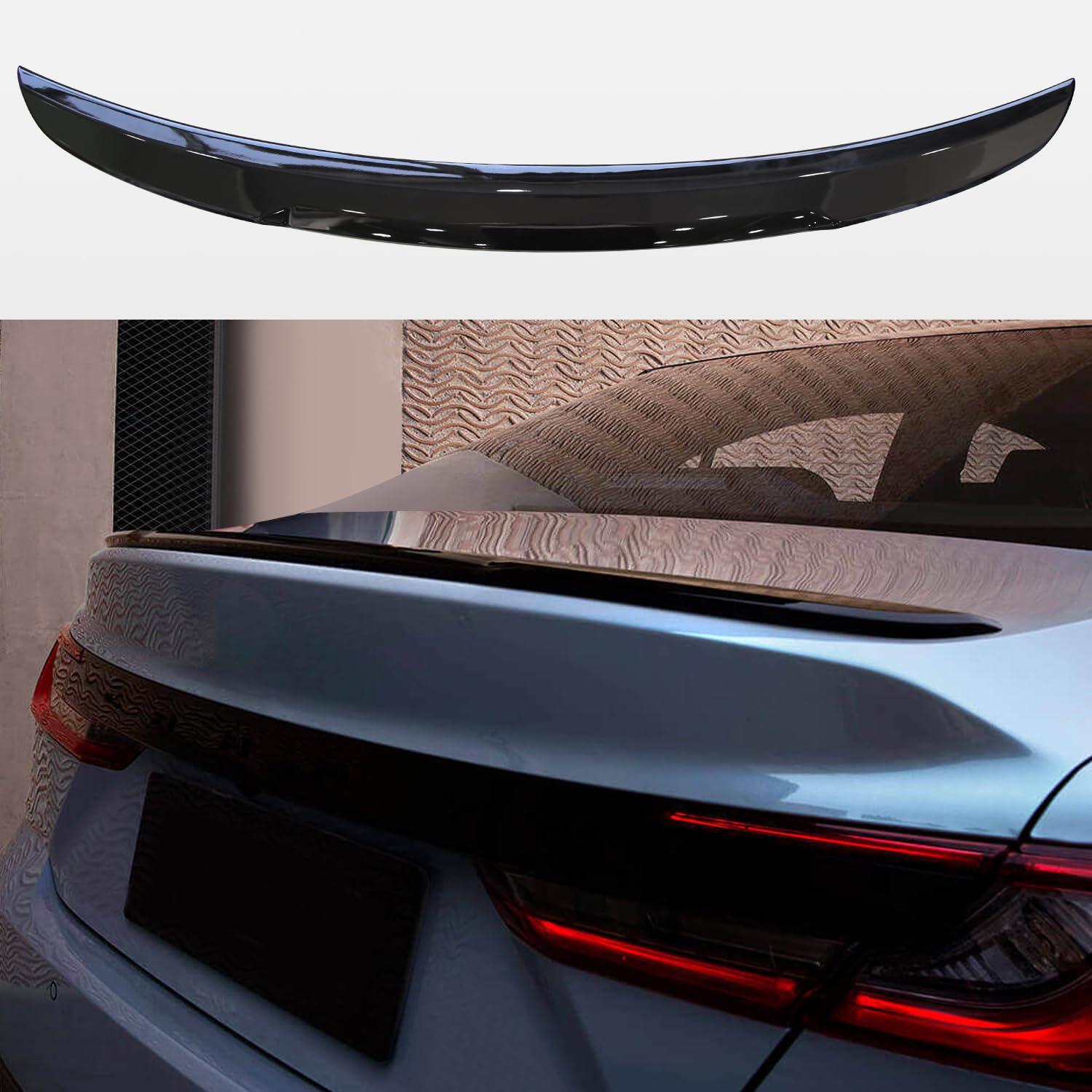Photo 1 of Spoiler for Camry 2025 LE SE XLE XSE AWD Without Drilling,ABS Rear Trunk Spoiler Wing for 9th Gen Camry Accessories (Glossy Black)