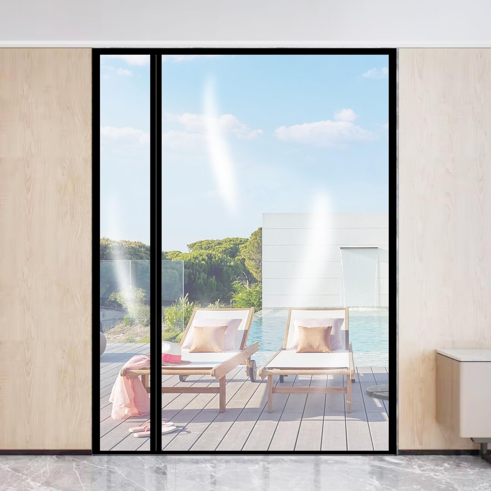 Photo 1 of ***USED*** Transparent Reversible Left or Right Side Opening Insulated Door Curtain, Fits Doors up to 72" x 80", Magnetic Thermal Self-Closing Screen Door, Hands Free for Kitchen, Bedroom, Air Conditioner Room