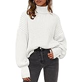 PRETTYGARDEN Fall Oversized Sweaters for Women Chunky Knit Long Sleeve Turtle Neck Pullover Jumper Tops Cozy Winter Clothing