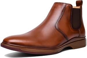 ArcBrothers Men's Chelsea Dress Boots Comfortable Leather Slip On Ankle Boots For Casual & Formal Occasions