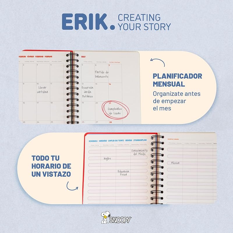 Agenda Snoopy 2026 2027 Semana Vista