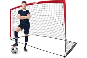 KUNUP Kids Soccer Goal for Backyard, 5×3, 6×4, 9×5FT Easy Foldable Soccer Practice Net with Portable Carrying Bag for Toddler Youth Adult Soccer Training Equipment Outdoor Sports Game