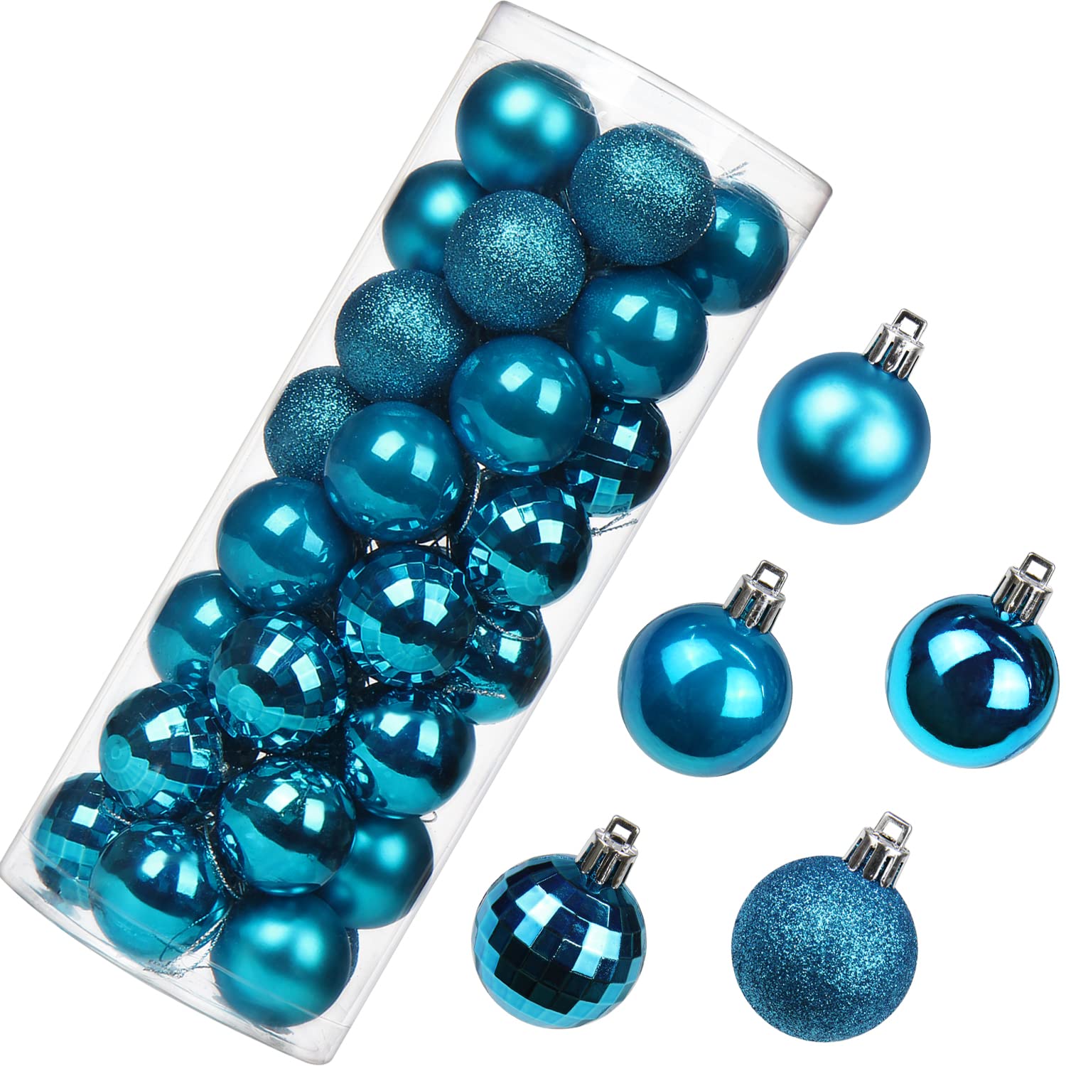 Photo 1 of 1.57" Christmas Ball Ornaments Shatterproof Blue Christmas Ornaments Set 40 Pcs Blue Ornament for Xmas Tree Halloween Holiday Wedding Party Decoration