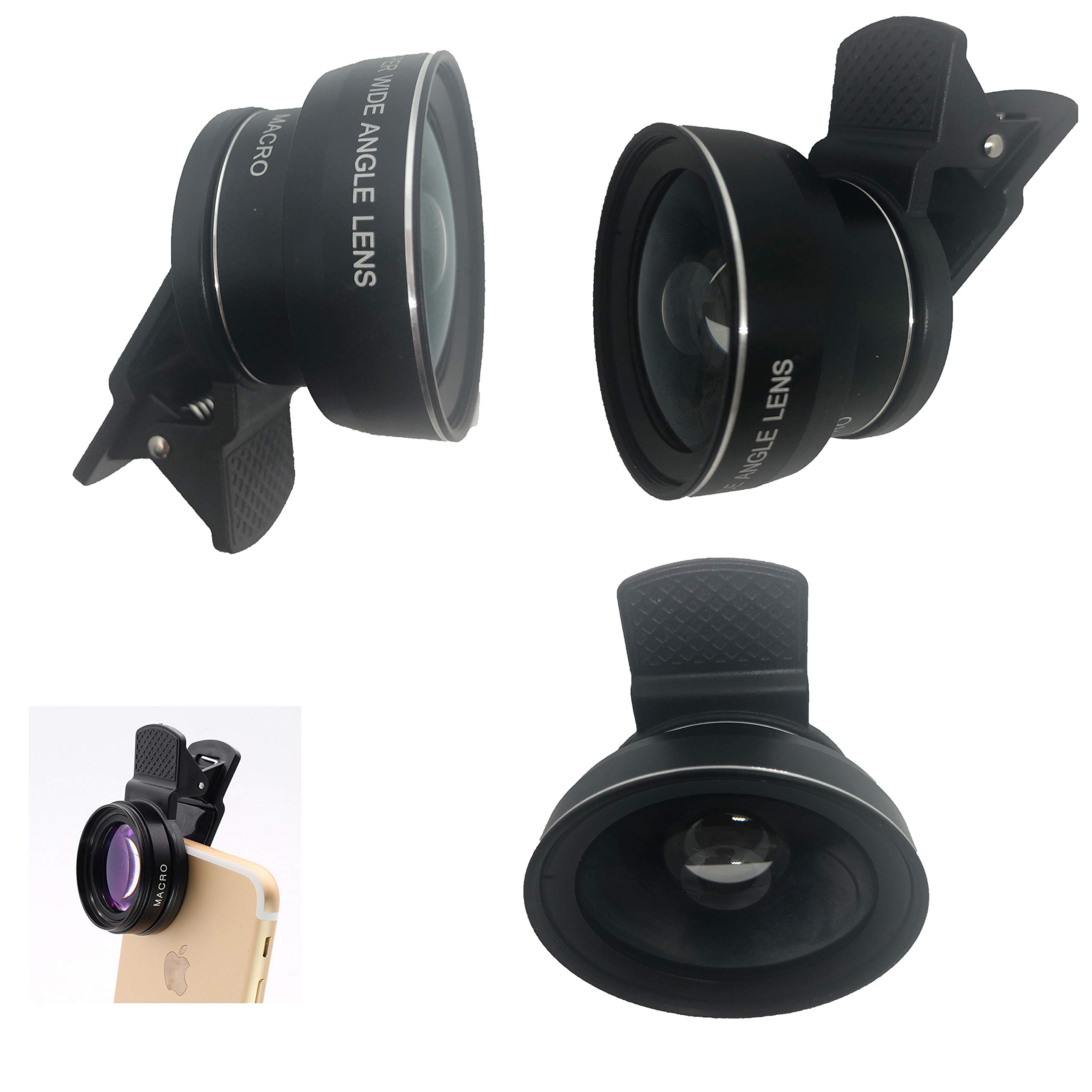 PIANUO Pro Lens Kit for iPhone and Android 0.45X Super Wide Angle Lens & 12.5X Macro Lens 2 in 1 HD Cell Phone Camera Lens Kit for iPhone X 8 7 6S 6S Plus 6 5S Samsung Android Smartphones