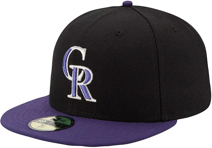 black and purple fitted hats