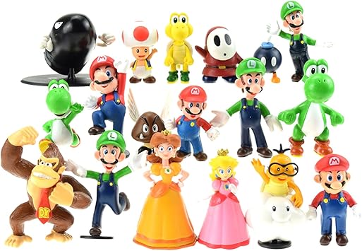 Super Mario Bros Colección de 18 figuras personajes de diferentes PVC alta calidad 4674: Amazon.es: Juguetes y juegos