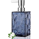 Hand Soap Dispenser, Clear Acrylic Plastic Liquid Pump Bottles Refillable Lotion Dispenser for Bathroom Decor Kitchen College Dorm, Blue