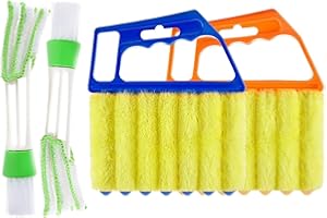 STARFA LAB 4Pcs Window Venetian Blind Cleaner Duster Tool,Venetian Washable Mini Handheld Brush,7 Fingers Dusting Cleaner and Air Vent Cleaner for Wood Blinds,Air Conditioner Vents,Fans Vents