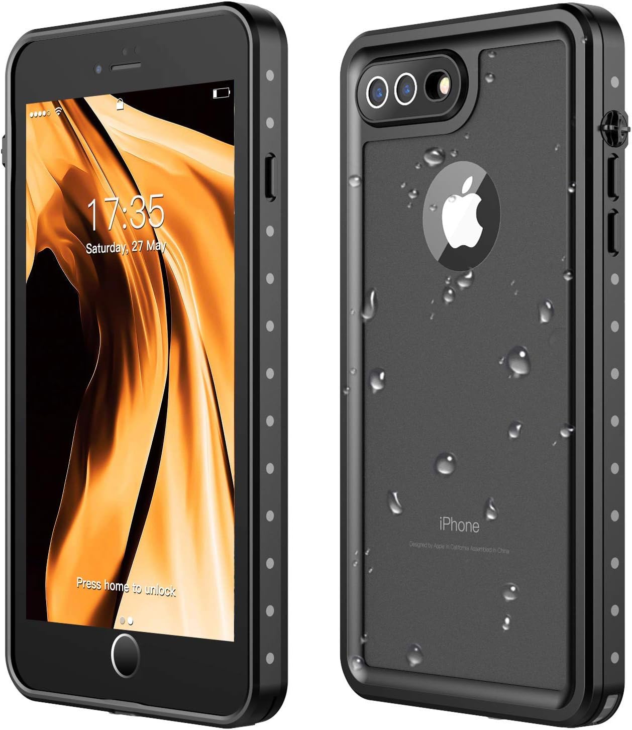 AJIA iPhone 7 Plus Waterproof Case,iPhone 8 Plus Waterproof Case 360° Full Body Protection IP68 Underwater Shockproof Dirtproof Sandproof Waterproof Case for iPhone 7 Plus/iPhone 8 Plus(5.5')