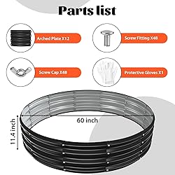 YSEJOMP 60 Inch Round Galvanized Fire Pit Ring/Fire