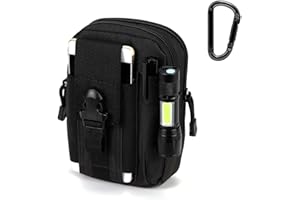 PISCORUSH Tactical Waist Pouch MOLLE EDC Pouch Outdoor Man Waist Bag with Phone Belt Clip Holder Holster Carrying Pouch for Smartphone