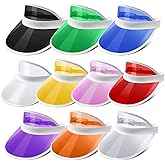 Ultrafun Unisex Candy Color Sun Visors Hats Plastic Clear UV Protection Cap for Sports Outdoor Activities