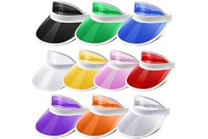 Ultrafun Unisex Candy Color Sun Visors Hats Plastic Clear UV Protection Cap for Sports Outdoor Activities