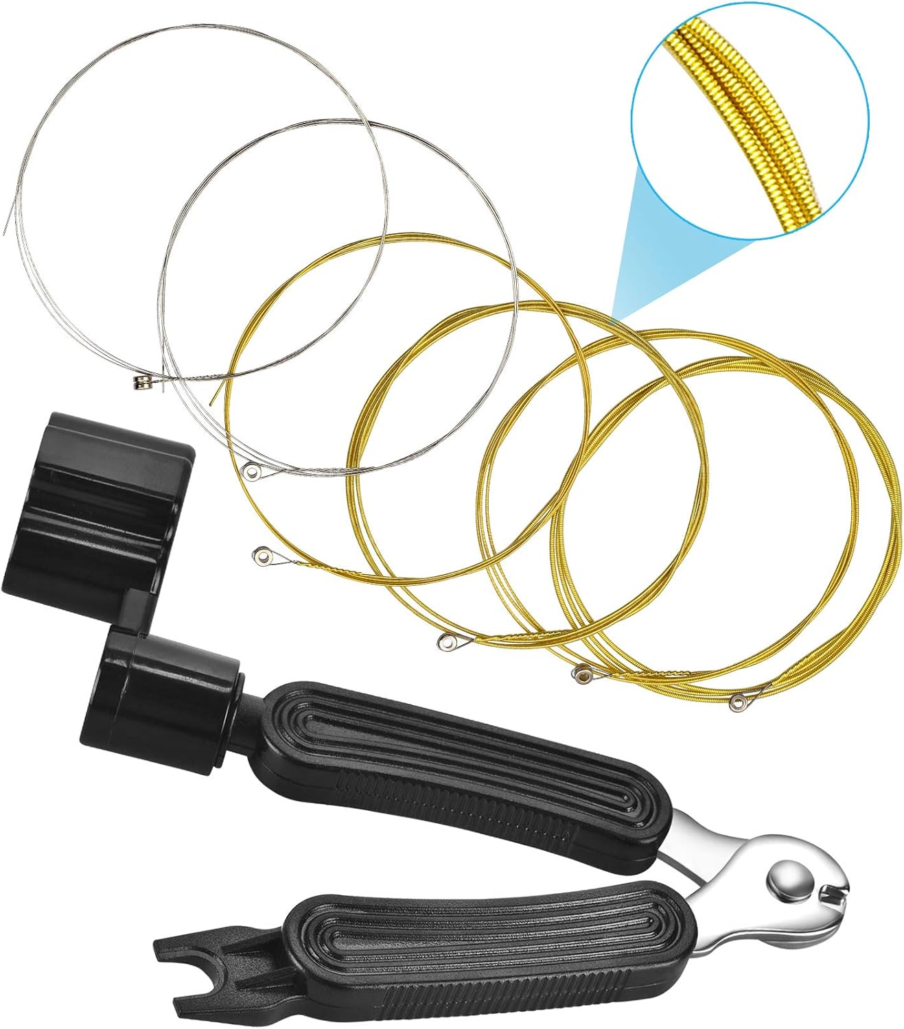 MOREYES Acoustic Guitar Strings and String Winder Cutter bridge Pin