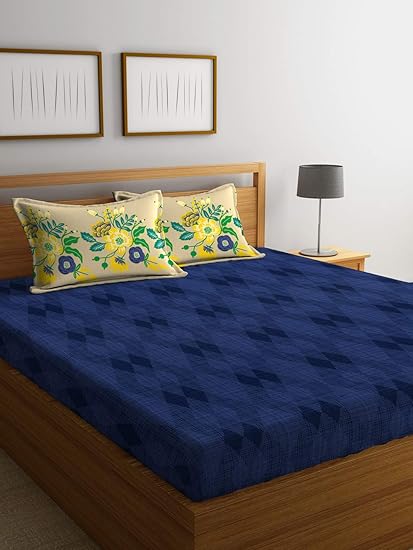Portico New York Marvella Printed Cotton 144 TC Double Bedsheet with 2 Pillow Cover-224X254 cm