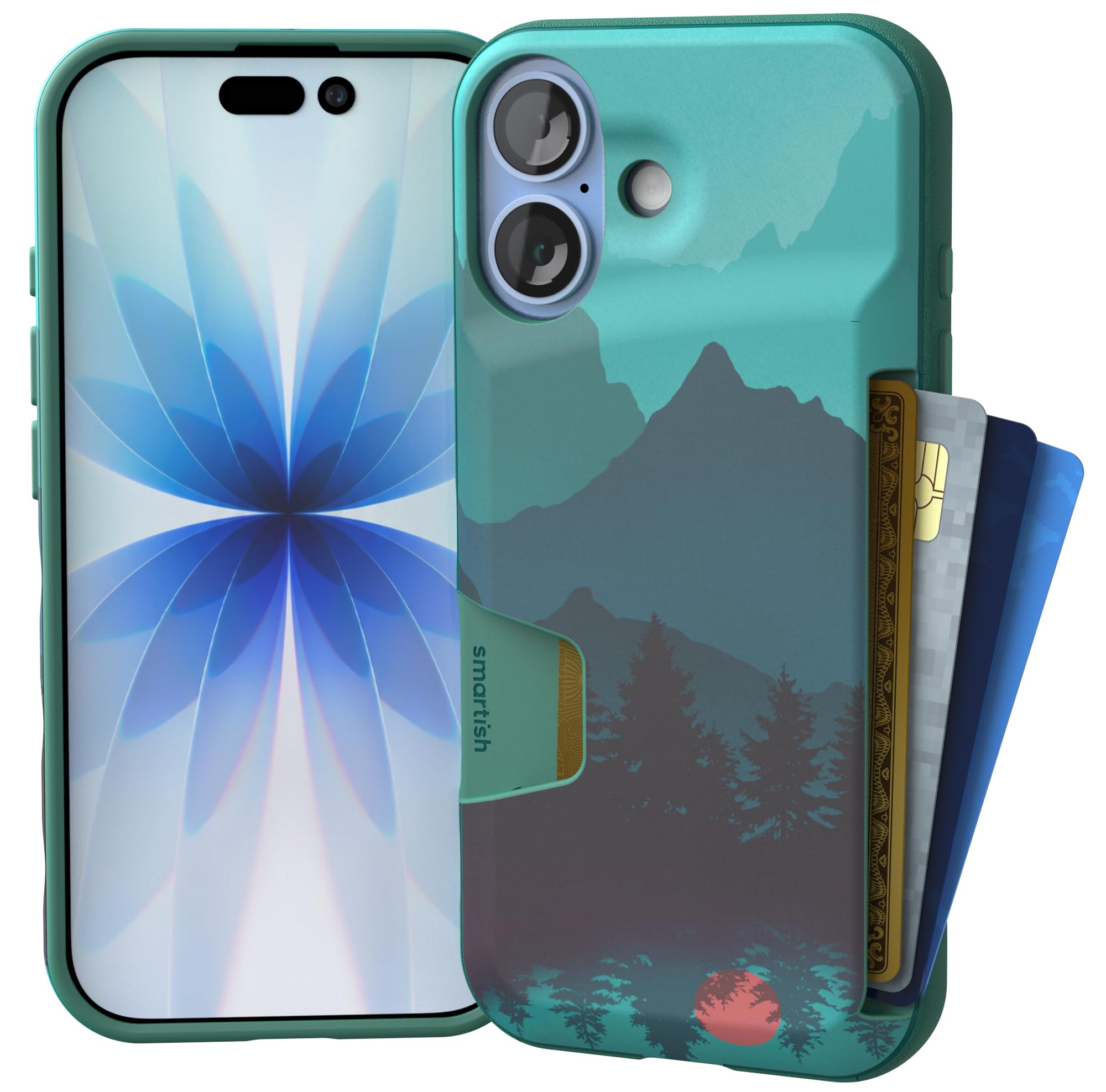 Photo 1 of Smartish® iPhone 17 Wallet Case - Wallet Slayer Vol. 1 [Slim + Protective] Credit Card Holder - Drop Tested Flip Hidden Card Slot Cover for Apple iPhone 17 - Moving Mountains