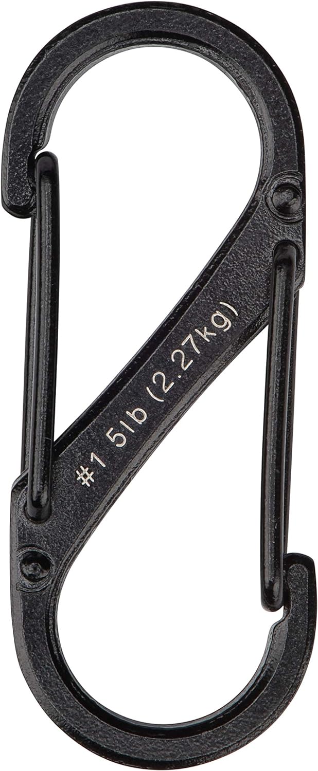 Nite Ize Size-1 S-Biner Dual Carabiner, Stainless-Steel, Black, 2-Pack: Home Improvement