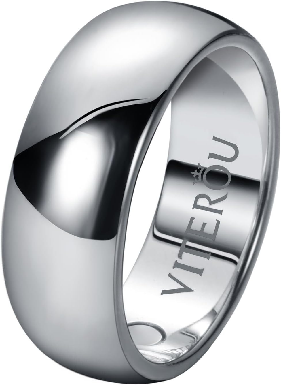 VITEROU Basic 8MM Magnetic Pure Copper Therapy Ring with 2 Powered Magnets for Arthritis Pain Relief Comfort Fit,Size 7-13