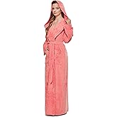 Arus Women's Princess Robe Ankle Long Hooded Lightweight Turkish Cotton Bathrobe