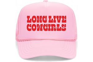 BROTHER TRUCKERS Long Live Cowgirls Trucker Hat | Vintage Cowboy Cute Girly Western Funny | Premium Mesh Foam Snapback Hat for Men & Women