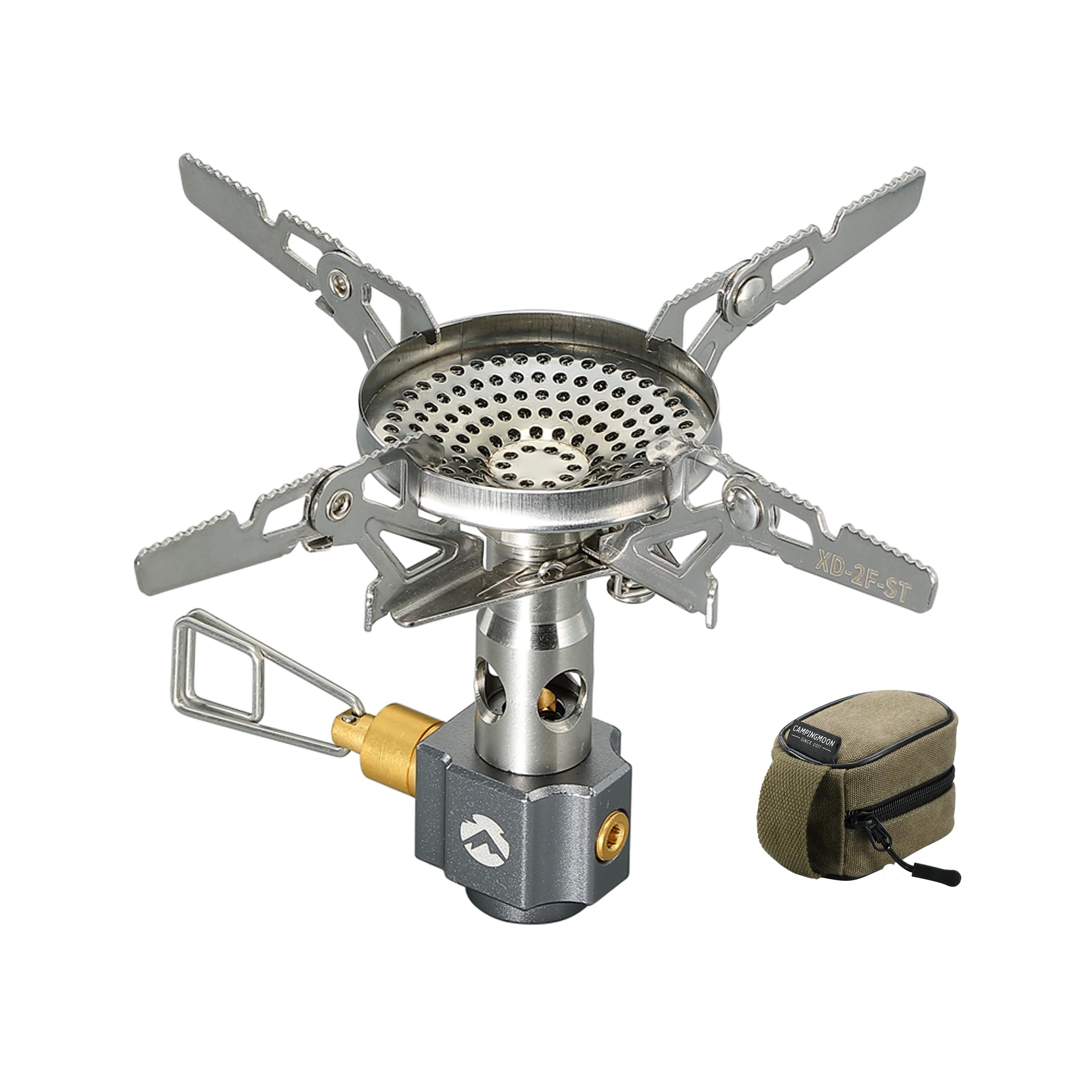 CAMPINGMOON Canister Stove Compact Foldable w/Micro Regulator 4Flex w/o igniter XD-2-NE