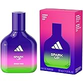 Adidas Vibes Spark Up Eau de Parfum 1.6 fl oz (Pack of 1), Notes of Fruity Floral, Orange, and Black Pepper, Unisex Fragrance, Long Lasting, Sporty Fragrance, Travel Size