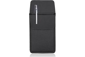 Tangseajiao 1 Pc Black Premium Pocket Protector Pen Holder, PU Leather Pocket Organizer Pouch for Shirts Lab Coats Pants Pen Sleeve Writing and Correction Supplies