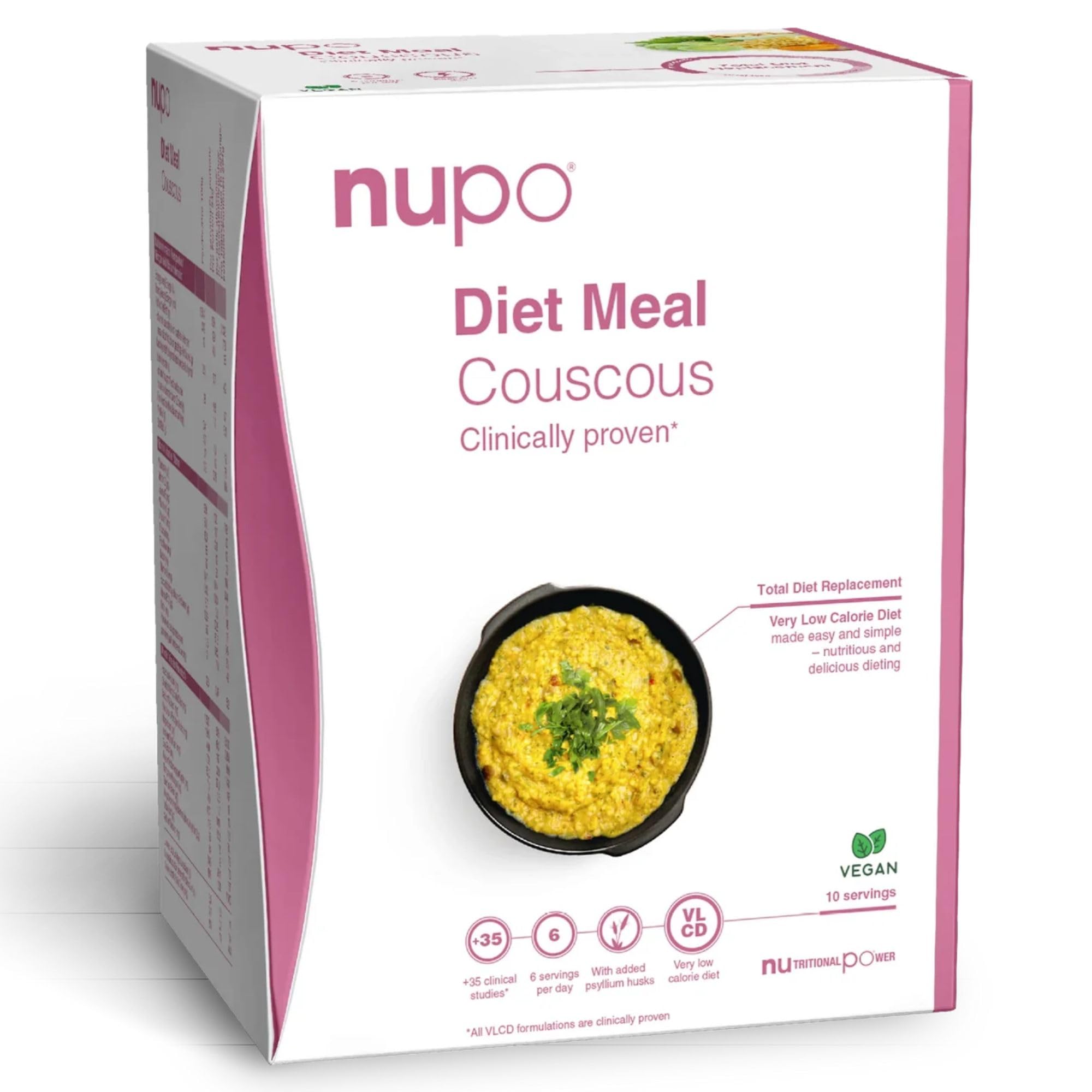 NUPO Diet Meal Replacement for Weight Loss (Couscous, 10 Servings) | Very Low Calorie Ready Meal for Weight Management | Tasty Vegan Ready Meals | GMO Free Just Add Water Meals