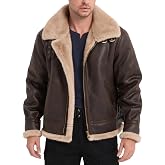 Mifidy Mens Fur Outdoor Jacket Leather Bomber Shearling Cosplay Coat Brown | Engineered with soft, warm faux fur, this durable tactical outerwear provides comfort for outdoor adventures and comic con