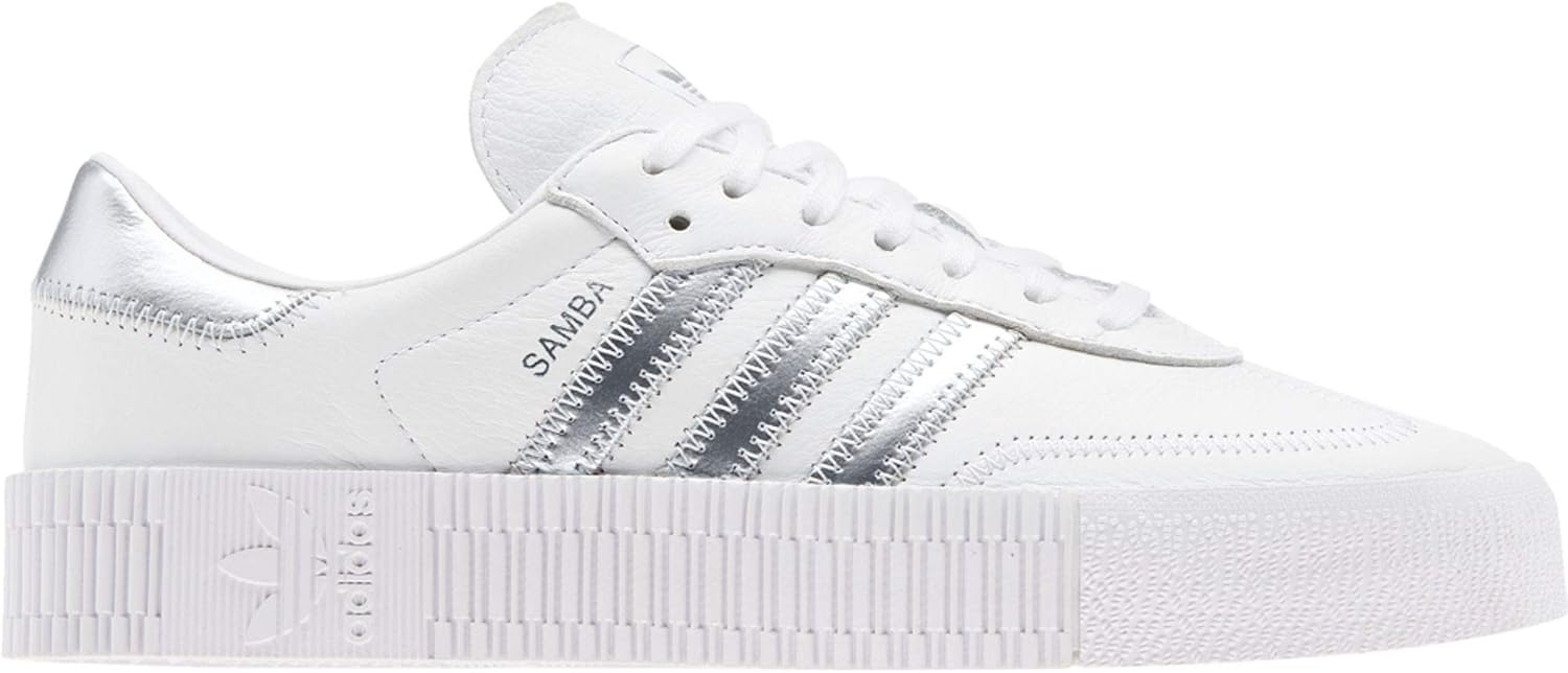 adidas sambarose white and silver