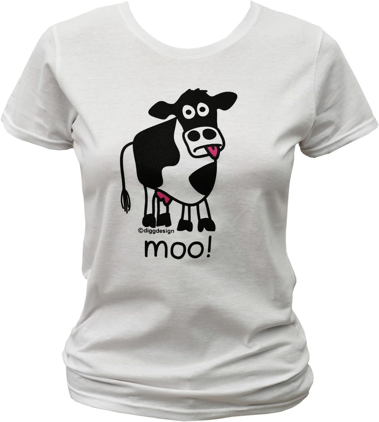Womens Cow T.Shirt. White