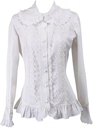 white ruffle blouse amazon