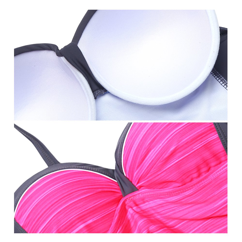 Sportshe Women Sport Push up Tankini Swimsuit Pantyskirt Swimwear Two Pieces Bathing Suit S-XXXL