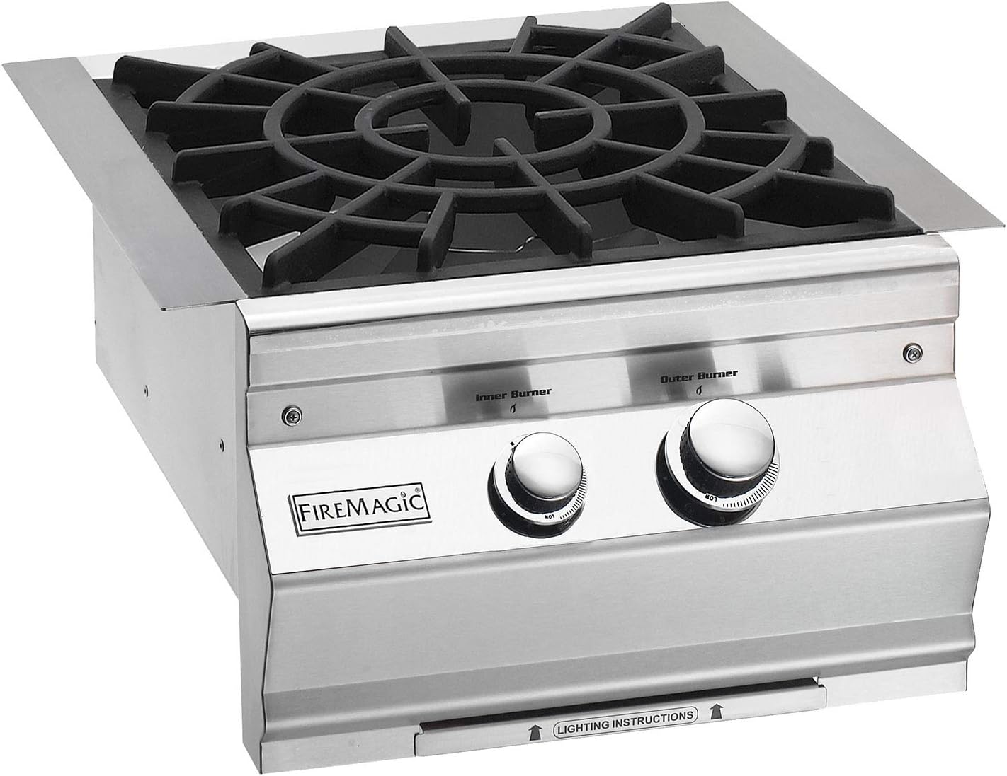 Amazon Com Fire Magic Aurora Built In Natural Gas Power Burner With Porcelain Cast Grid 19 Slb2n 0 Garden Outdoor