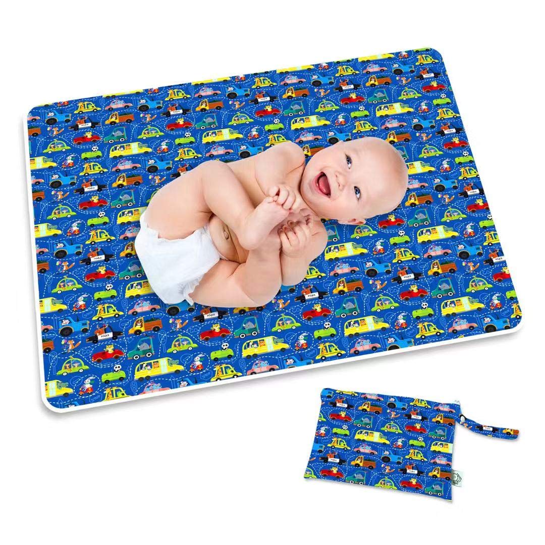 Bag Storage With Pad Changing Baby Waterproof Flockthree 28 7 Aircraft Cover Bed Cribs Liner Mattress Changing Station Mat Travel Diaper Proof Leak Reusable Wipeable Washable 19 7 X Portable Changing Pads Fashionable