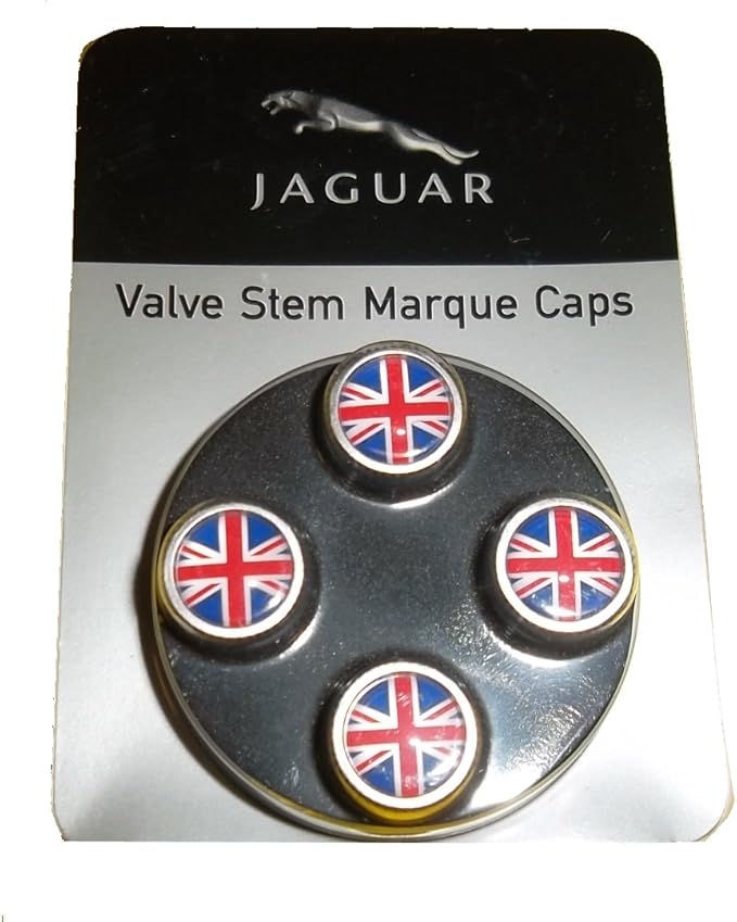 Jaguar OEM Accessory Union Jack Valve Stem Caps Amazon.co.uk Car