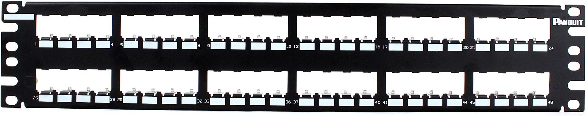 CP48BLY 48-Port Flat Patch Panel, Black