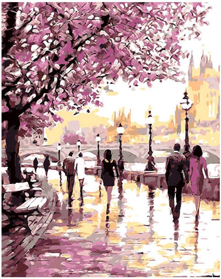 NANTE DIY Painting Paint by Numbers Kit Adult Beginner Child Fashion Home Decors Gift Landscape Coloring 15.75×19.69inch (1 Set, Multicolor C)