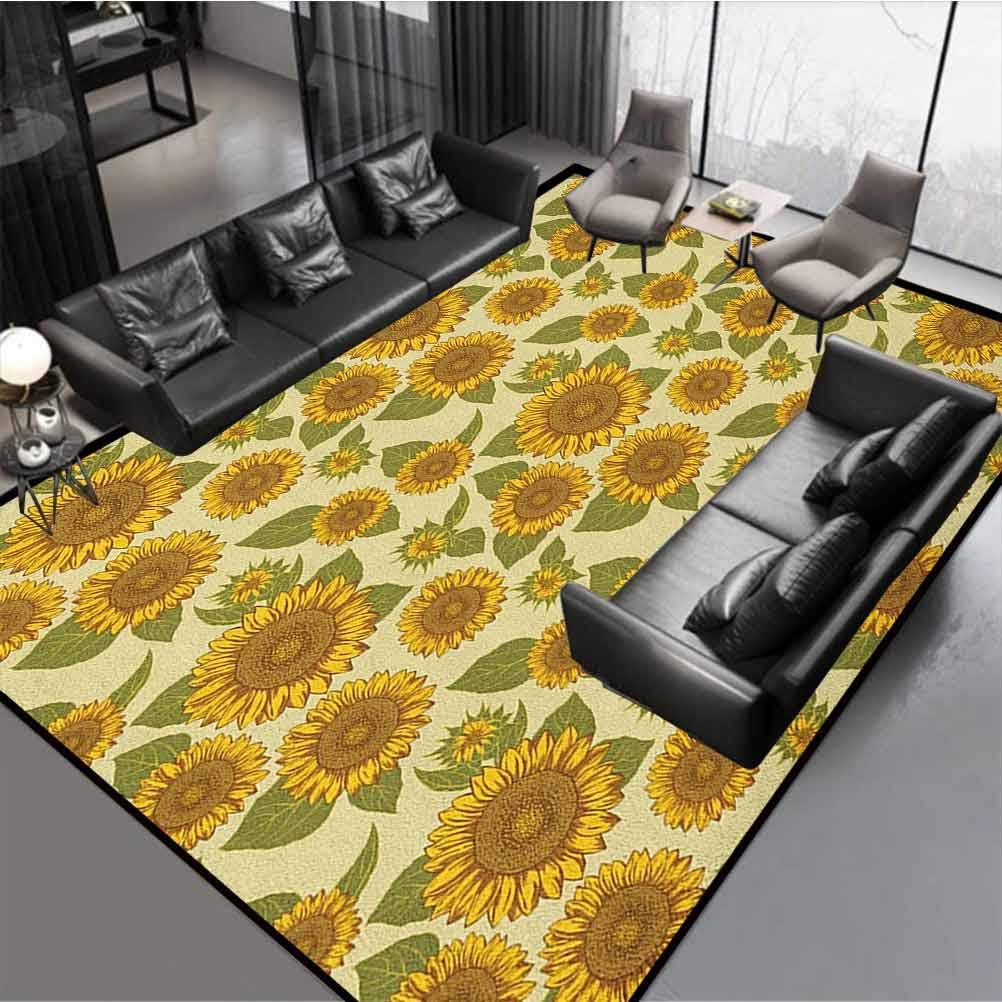 Sunflower Pattern Rugs for Living Room, Bedroom and Hard