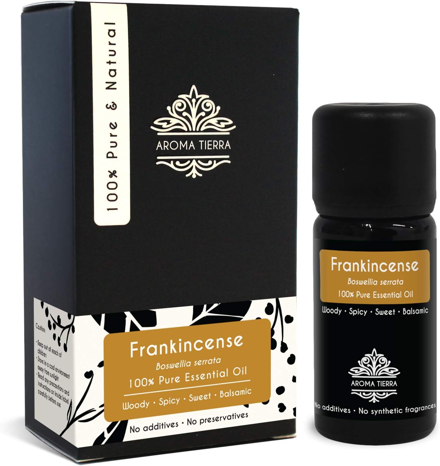 Aroma Tierra Frankincense Essential Oil (Boswellia serrata) – from India - 100% Pure, Natural, Undiluted (10ml)