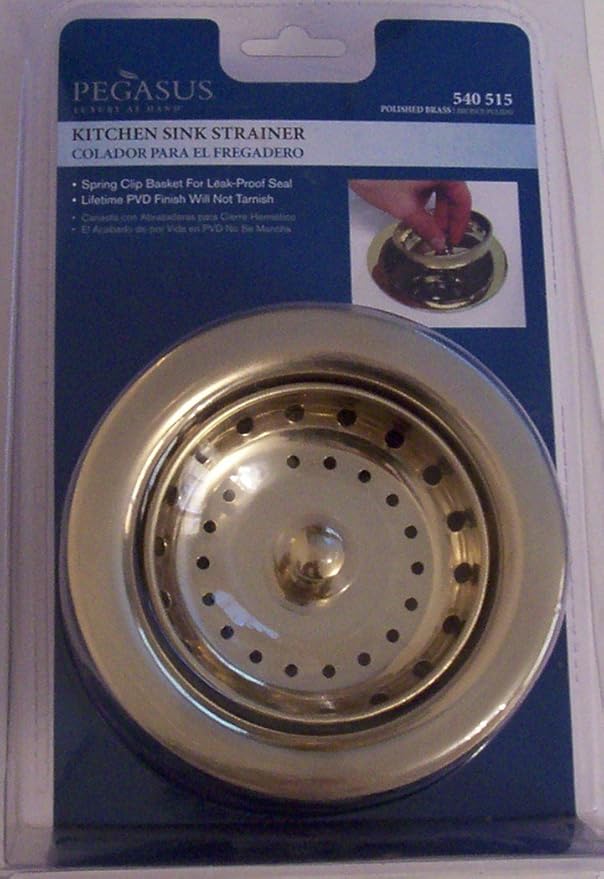 Polished Brass Kitchen Sink Strainer / Spring Clip Basket For Leak