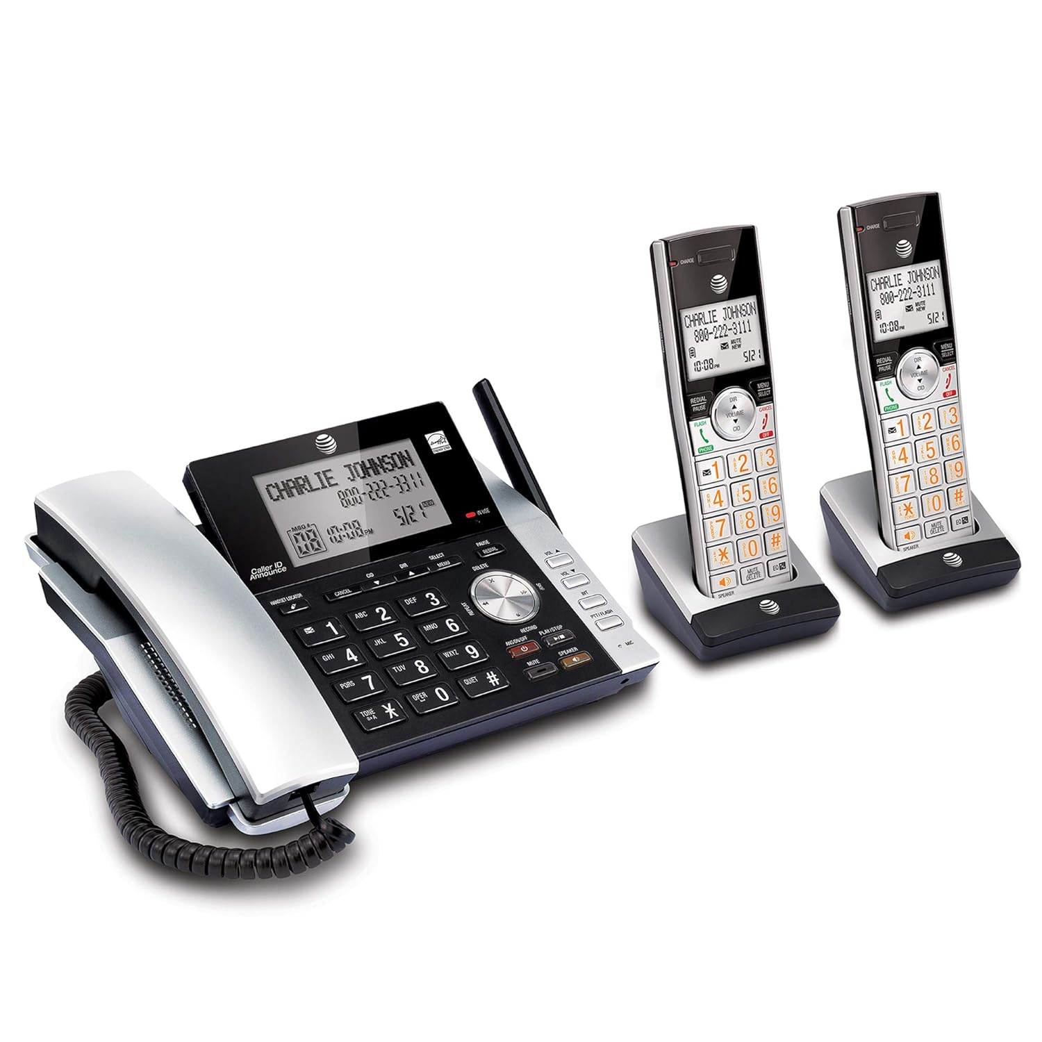 AT&T CL84215 DECT 6.0 Expandable Cordless Phone System w/Digital Answering