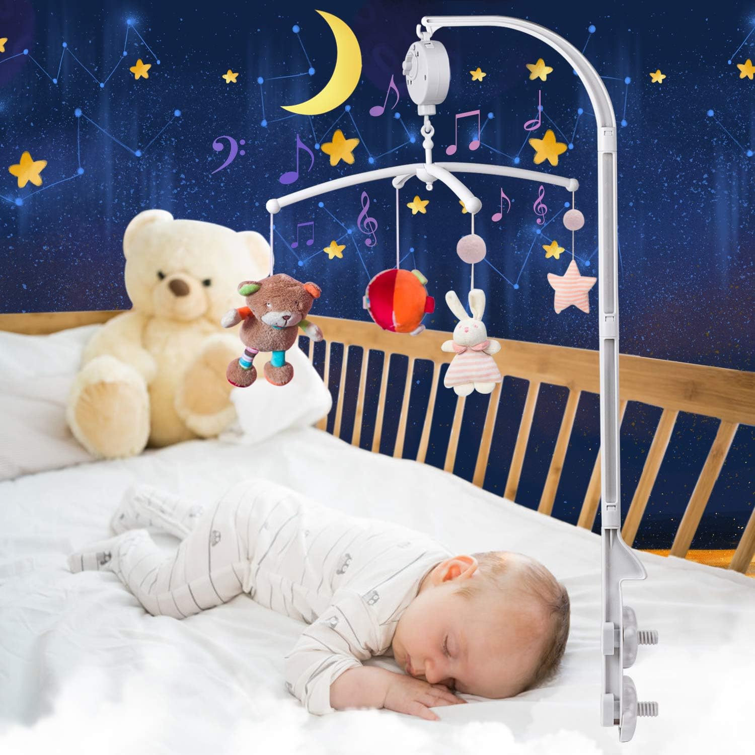 37 Inch New Baby Crib Mobile Arm With Music Box Holder Hanger Stent Set Baby Crib Mobile Bed Bell Holder 37 Inch Baby Products Mobiles