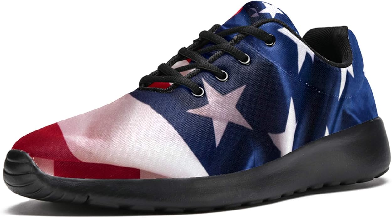 MAPOLO Independence Day American Flag Men's Casual Walking Shoes