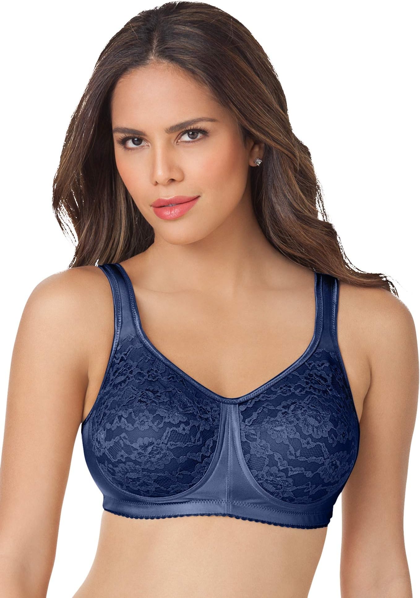 Comfort Choice Women's Plus Size Easy Enhancer&Reg Lace Wireless Bra