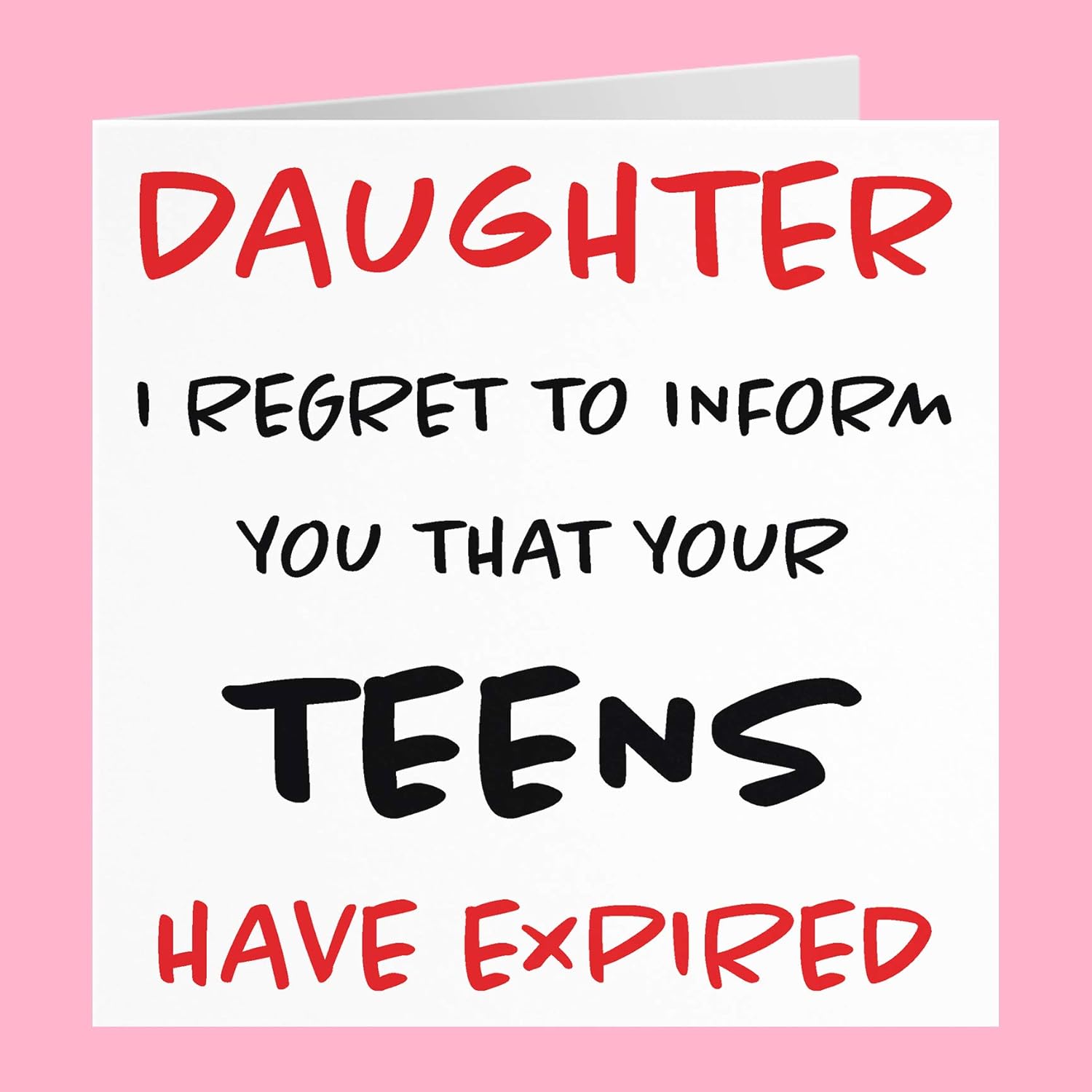 Hunts England - Daughter 20th Funny Birthday Card - Daughter - I Regret To Inform You That Your Teens Have Expired - Retro Collection