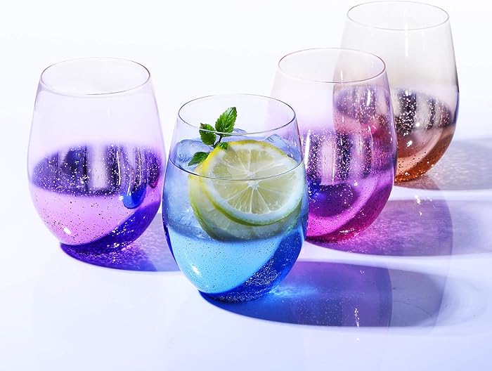 Top 10 Prism Multi Colored Stemless Beverage Glasses